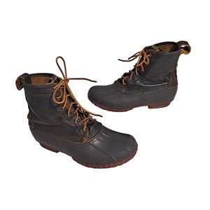 LL Bean Boot Men 9 Leather Brown Outdoor Duck Hunting Shoe USA Gorpcore READ